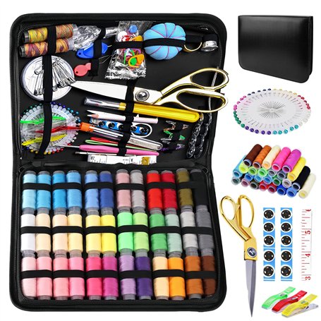 GOEDCH Kit de couture 232 pièces - Équipement de base : accessoires de couture professionnels pour débutants avec pièces - Kit d