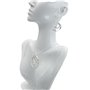 KONFEN Parure Argent Femme, Plaqué Argent Cercle Ensemble Collier Pendentif Boucle d'Oreilles Géométrie, 2 Pièces Bijoux Fantais