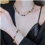 KONFEN Parure Bijoux Zircon Femme, Ensemble Collier Bracelet avec Zircon Cubique Coloré, 2 Pièces Bijoux Necklace Bracelet Parur
