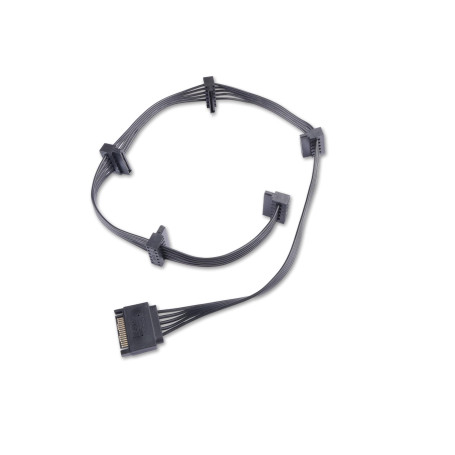 ELFJMZP Câble répartiteur d'alimentation SATA 15 broches 1 mâle vers 5 femelles 18 AWG en cuivre étamé 62 cm pour disque dur