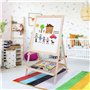 Chevalet Enfant en Bois Tableau double face, Tableau Multifonctions avec Accessoires Enfants Loisir pour enfant Réglable en haut