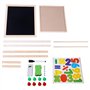 Chevalet Enfant en Bois Tableau double face, Tableau Multifonctions avec Accessoires Enfants Loisir pour enfant Réglable en haut
