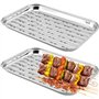 GOMETY Lot de 2 bacs à barbecue en acier inoxydable - 34