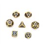 DollaTek 7PCS Jeu de dés polyédriques en métal avec Sac de Rangement Noir pour donjons et Dragons de Jeux de rôle(engrenage Or e