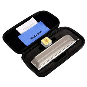 Clé d'harmonica chromatique de mise à niveau de 16 trous 48 tons East Top de C, harmonica professionnelle pour adultes, étudiant Clé d'harmonica chromatique de mise à niveau de 16 trous 48 tons East Top de C