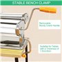 Ghazpmuk Machine à Pâtes Manuelle, Machine a Pates Fraiche Avec 6 Épaisseurs Réglables et 2 Cutters, Laminoir à Pâtes Acier Inox