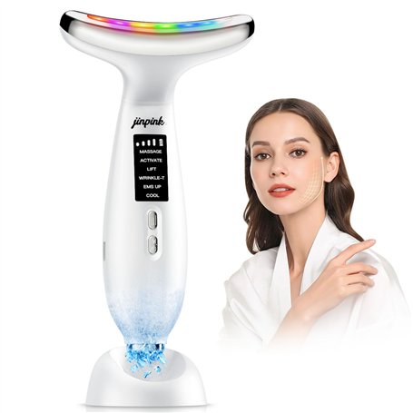 Appareil Visage Anti Ride Lifting: Masseur Visage 5°C Froid & 45°C Chaleur – Appareil Massage de Beauté Electrique EMS 6 Modes L