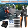 QOUBNIC Kit de Pince à Sertir Solaire, Kit d'Outils de Sertissage Solaire pour Câbles PV de 2,5/4/6 mm² 12 Paires de Connecteurs