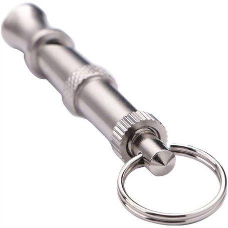 Gammaeon Sifflet à ultrasons pour chien - En acier inoxydable - Portable - Haute fréquence (audible) - Avec fréquence réglable -