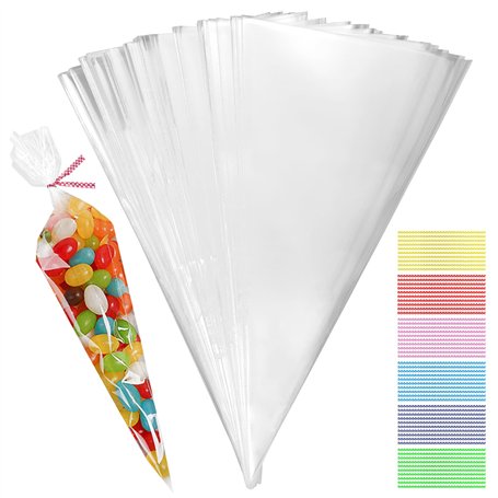 Lot de 100 sachets en plastique transparent de 13 x 25 cm