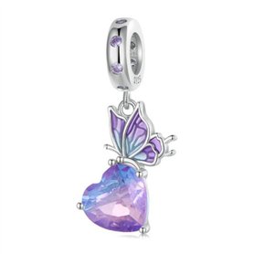 YaShuo Breloque tortue en argent sterling pour bracelets Pandora (papillon violet) (S3696) YaShuo Breloque tortue en argent sterling pour bracelets Pandora (papillon violet) (S3696)
