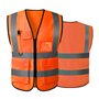 Gilet de sécurité réfléchissant haute visibilité avec poches zippées sur le devant - Conforme aux normes ANSI/ISEA