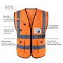 Gilet de sécurité réfléchissant haute visibilité avec poches zippées sur le devant - Conforme aux normes ANSI/ISEA