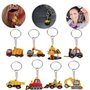 LiJuanWang Porte-clés Véhicules de Construction,8 pièces Porte Clef Enfant D'Ingénierie Cadeaux Enfants Thème Chantier en PVC,po