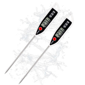 2 pièces thermomètre de cuisine numérique, thermomètre de cuisson avec de longues sondes, thermomètre à eau, thermomètre pour la 2 pièces thermomètre de cuisine numérique