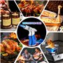 Chalumeau Butane Rechargeable 4 Flammes Puissantes – Mini Chalumeau de Cuisine Réglable pour Crème Brûlée, Pâtisserie, BBQ et Us