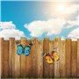 REBECASKYENS Lot de 2 grands papillons en métal - Décoration de jardin - Art mural en métal - Pour clôtures d'extérieur, abri de