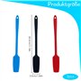 Lot de 3 spatules en silicone résistantes à la chaleur - 3 couleurs - Longue poignée anti-adhésive - 28 cm - Grattoir à pâte en