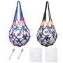 PFLYPF Lot de 2 sacs en filet tressé pour ballon