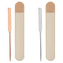 Lot de 2 spatules de maquillage avec 2 étuis en cuir