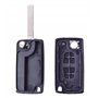ANGOFIZ Coque Clé Pliable 2 Boutons CE0523 Lame HU83 Compatible avec Peugeot 207 307 307S 308 407 408 3 607 807 2BT 3008 5008 Pa