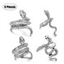 4 Pièce Punk Rock Serpenti Bague