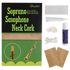 Accessoires pour saxophone - Kit de remplacement pour bouchon de saxophone soprano, 2 bouchons de saxophone, colle, graisse de l Accessoires pour saxophone - Kit de remplacement pour bouchon de saxophone soprano