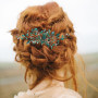 1 Pièce Pince À Cheveux Diamant Vert Accessoires De Cheveux De Mariage Pince À Cheveux De Mariée Rétro Peigne À Cheveux Femmes A