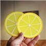 Lot de 4 sets de table décoratifs avec citron, 4 dessous de verre au citron, tapis de vaisselle pour l'extérieur, fournitures de