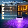 Vankarr Diffuseur Chlore Piscine avec Lumière Solaire LED, Flotteur Chlore Piscine avec Télécommande, Distributeur de Chlore pou