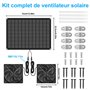 Vankarr Ventilateur Solaire 15W Résistant aux Intempéries Kit de Panneau Solaire avec Double Ventilateur Extracteur d'air Solair