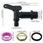 Lot de 2 robinets d'écoulement pour citerne d'eau de pluie, robinet 3/4" en plastique de rechange avec joint contre-écrou bande