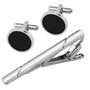 Pinces à cravate en métal pour homme avec 1 paire de boutons de manchette