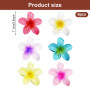 Lot de 6 pinces à cheveux en forme de fleurs - En acrylique - Pour femme - Antidérapantes - Avec 20 élastiques à cheveux