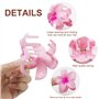 Lot de 6 pinces à cheveux en forme de fleurs - En acrylique - Pour femme - Antidérapantes - Avec 20 élastiques à cheveux