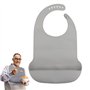 EASYKEENECOM Bavoir Imperméable Pour Adulte Avec Ramasse-miettes En Silicone