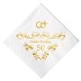 Crisky Lot de 50 serviettes en papier pour 50e anniversaire de mariage Doré