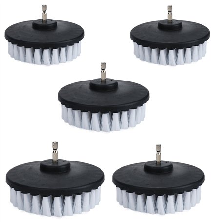 Lot de 5 brosses à récurer électriques à poils souples blancs de 10