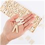 130 Pièces Lettre en Bois de Majuscules 3cm Lettre Bois Mini Lettres en Bois Lettres de Scrabble Lettre Decorative Alphabet en B