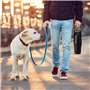 Gourde pour chien - 750 ml - En acier inoxydable - Pliable à 180° - Portable - Pour la marche, le camping, les parcs - Noir