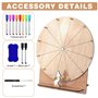 Roue De La Fortune,35 CM 12 Slots Roue De La Chance Avec Un Marqueur,Roue De Jeu De Mariage,Roue De Prix En Bois,Roue De Prix En