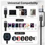 3 en 2 Câble pour Apple Watch et iPhone, 2M Nylon Chargeur Apple Watch Chargeur USB C avec port Lightning/USB C pour iWatch Ultr