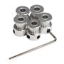DollaTek 5PCS Poulie dentée en aluminium GT2 16 dents alésage 5mm largeur 6mm et clé pour Imprimante 3D RepRap Prusa i3
