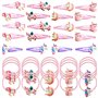 Lot de 20 barrettes à cheveux pour fille - Avec 20 élastiques à cheveux brillants - Licorne - Pinces à cheveux mignonnes - Pince