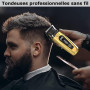 KEMEI Tondeuse à cheveux pour homme, tondeuse à barbe, kit de toilettage de barbier, 11500 tr/min, avec support, écran LED pour 