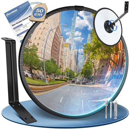 moveland Rétroviseur de circulation convexe réglable en acrylique - 50 cm - Grand angle - Pour allée