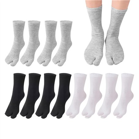 KRYMSON Lot de 6 paires de chaussettes Tabi à orteils en coton - Chaussettes pour sandales