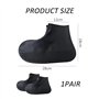 1 paire de couvre-chaussures imperméables et résistants à la pluie - En silicone - Réutilisables - Antidérapants - Unisexe