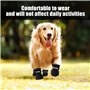 KSBBHDS Lot de 4 chaussures imperméables pour chiens - Antidérapantes - Protection des pattes de chien - Semelles souples pour a