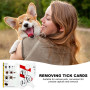 HDGSAFD Lot de 2 cartes anti-tiques avec loupe, attrape-tiques pour animaux de compagnie, tableau de graduation des tiques, outi